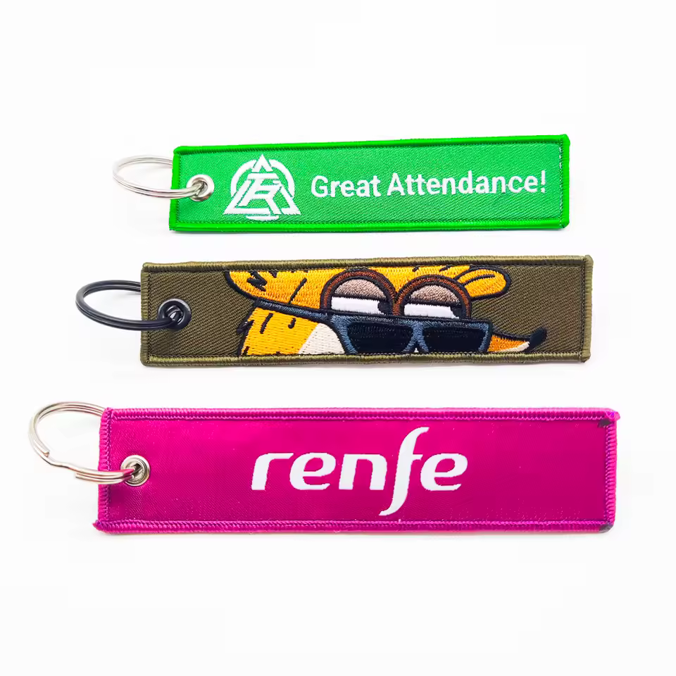 Custom lanyard key tag production examples